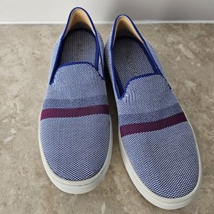 Rothy's Blue Reflective Stripe Sneakers